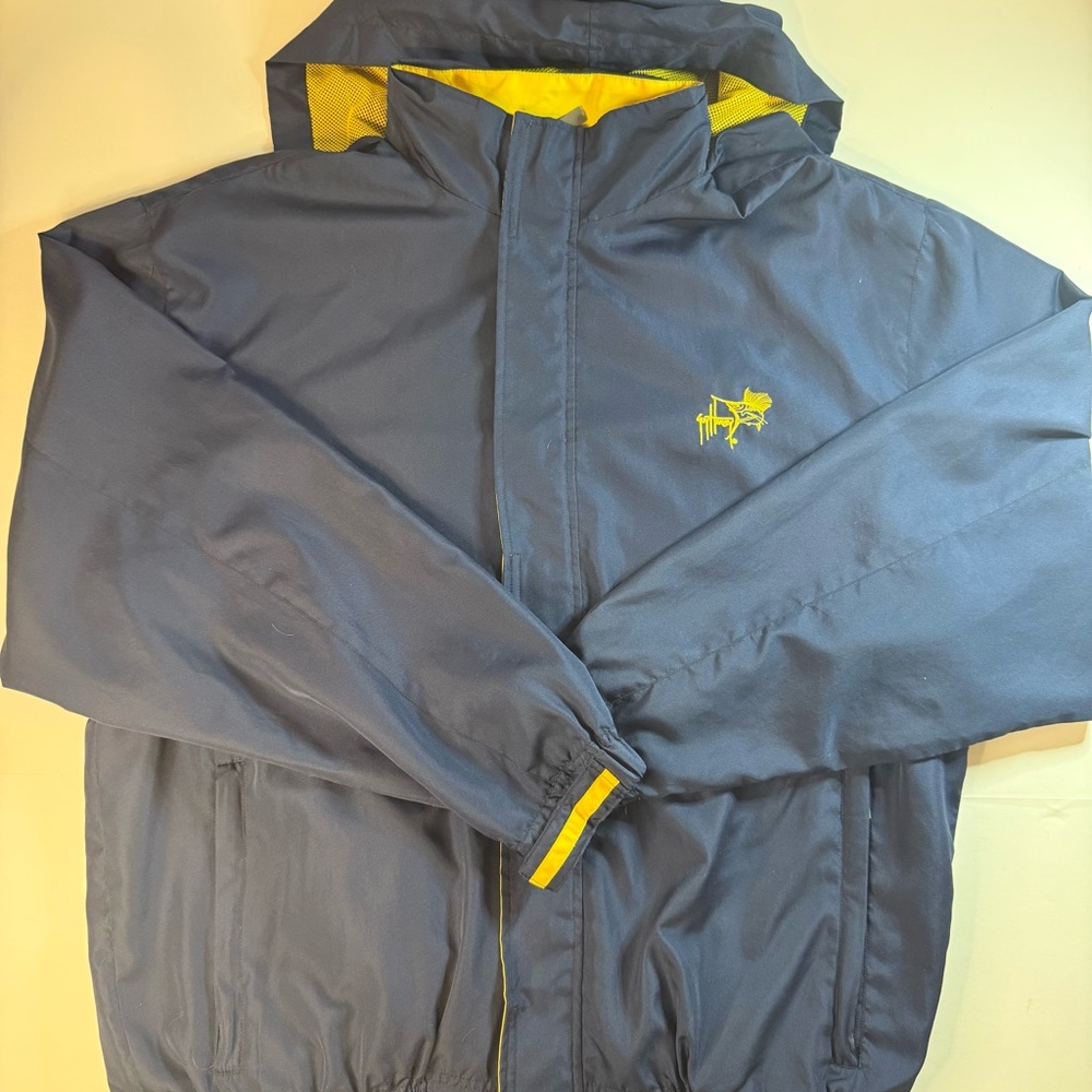 Guy Harvey Bluewater Mens Xl Outdoor Hoodie Jacket Water Resistant Vented